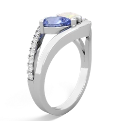 Tanzanite Nestled Heart Keepsake 14K White Gold ring R5650