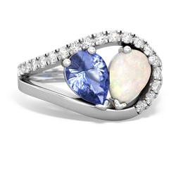 Tanzanite Nestled Heart Keepsake 14K White Gold ring R5650