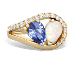 Tanzanite Nestled Heart Keepsake 14K Yellow Gold ring R5650