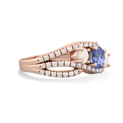 Tanzanite Three Stone Aurora 14K Rose Gold ring R3080