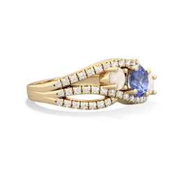 Tanzanite Three Stone Aurora 14K Yellow Gold ring R3080