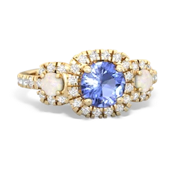 Tanzanite Regal Halo 14K Yellow Gold ring R5350