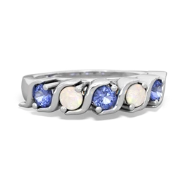 Tanzanite Anniversary Band 14K White Gold ring R2089