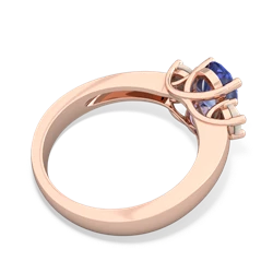 Tanzanite Three Stone Oval Trellis 14K Rose Gold ring R4024