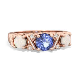 Tanzanite Hugs And Kisses 14K Rose Gold ring R5016