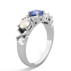 Tanzanite Hugs And Kisses 14K White Gold ring R5016