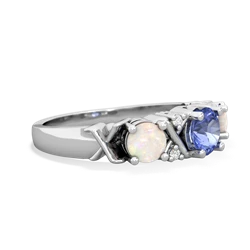 Tanzanite Hugs And Kisses 14K White Gold ring R5016