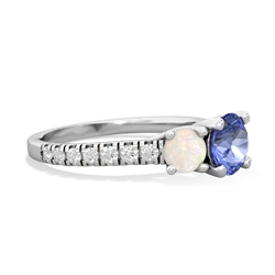 Tanzanite Pave Trellis 14K White Gold ring R5500