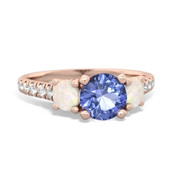 Tanzanite Pave Trellis 14K Rose Gold ring R5500