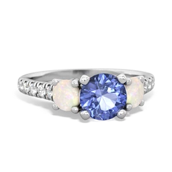 Tanzanite Pave Trellis 14K White Gold ring R5500