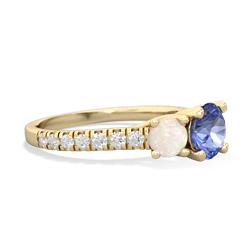 Tanzanite Pave Trellis 14K Yellow Gold ring R5500