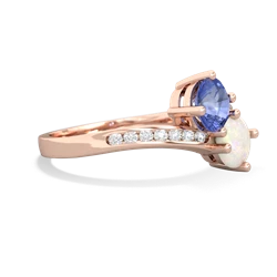 Tanzanite Channel Set Two Stone 14K Rose Gold ring R5303