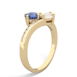 Tanzanite Channel Set Two Stone 14K Yellow Gold ring R5303