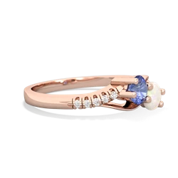 Tanzanite Infinity Pave Two Stone 14K Rose Gold ring R5285