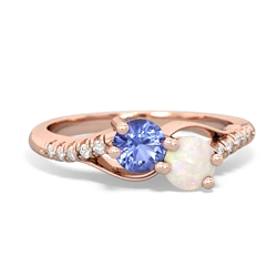 Tanzanite Infinity Pave Two Stone 14K Rose Gold ring R5285