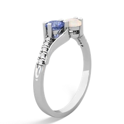 Tanzanite Infinity Pave Two Stone 14K White Gold ring R5285