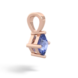 Tanzanite 5Mm Princess Solitaire 14K Rose Gold pendant P1789