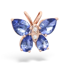 Tanzanite Butterfly 14K Rose Gold pendant P2215