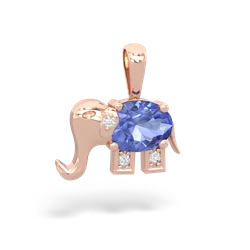 Tanzanite Elephant 14K Rose Gold pendant P2555