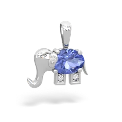 Tanzanite Elephant 14K White Gold pendant P2555