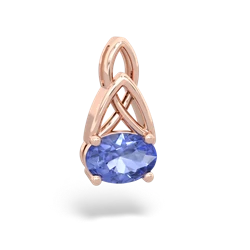 Tanzanite Celtic Trinity Knot 14K Rose Gold pendant P2389