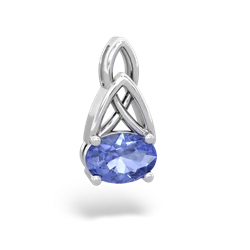 Tanzanite Celtic Trinity Knot 14K White Gold pendant P2389