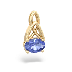 Tanzanite Celtic Trinity Knot 14K Yellow Gold pendant P2389