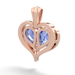 Tanzanite Two Become One 14K Rose Gold pendant P5330