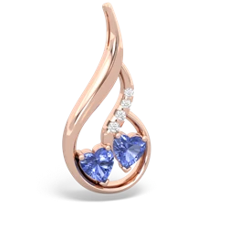 Tanzanite Keepsake Curves 14K Rose Gold pendant P5450