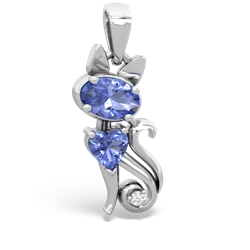 Tanzanite Kitten 14K White Gold pendant P5780