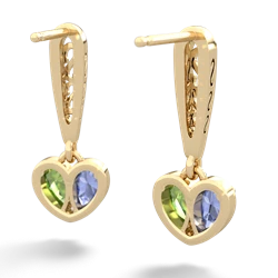 Tanzanite Filligree Heart 14K Yellow Gold earrings E5070