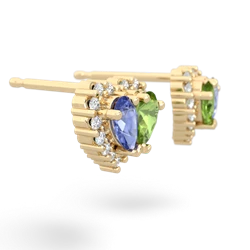 Tanzanite Halo 14K Yellow Gold earrings E7008