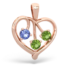 Tanzanite Glowing Heart 14K Rose Gold pendant P2233