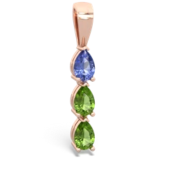 Tanzanite Dew Drops 14K Rose Gold pendant P2251