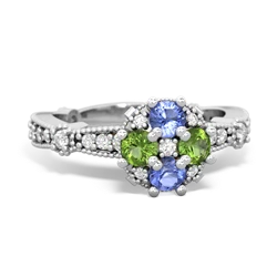 Tanzanite Sparkling Tiara Cluster 14K White Gold ring R26293RD