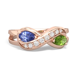 Tanzanite Diamond Infinity 14K Rose Gold ring R5390