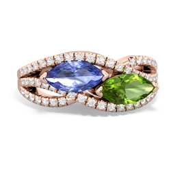 Tanzanite Diamond Rivers 14K Rose Gold ring R3070