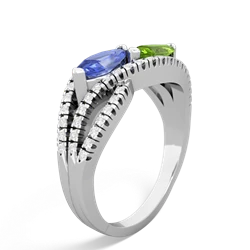 Tanzanite Diamond Rivers 14K White Gold ring R3070