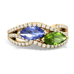 Tanzanite Diamond Rivers 14K Yellow Gold ring R3070