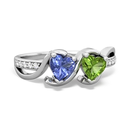 Tanzanite Side By Side 14K White Gold ring R3090