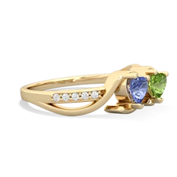 Tanzanite Side By Side 14K Yellow Gold ring R3090