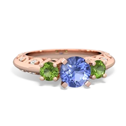 Tanzanite Art Deco Eternal Embrace Engagement 14K Rose Gold ring C2003