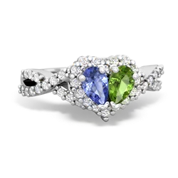 Tanzanite Diamond Twist 'One Heart' 14K White Gold ring R2640HRT