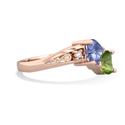 Tanzanite Snuggling Hearts 14K Rose Gold ring R2178