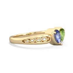 Tanzanite Filligree 'One Heart' 14K Yellow Gold ring R5070