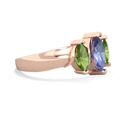 Tanzanite Three Peeks 14K Rose Gold ring R2433