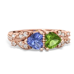 Tanzanite Diamond Butterflies 14K Rose Gold ring R5601