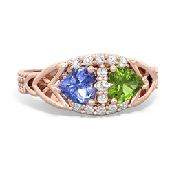 Tanzanite Sparkling Celtic Knot 14K Rose Gold ring R2645