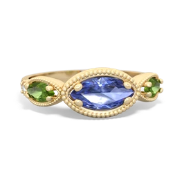 Tanzanite Milgrain Marquise 14K Yellow Gold ring R5700