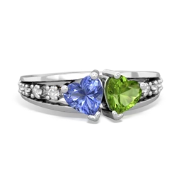 Tanzanite Heart To Heart 14K White Gold ring R3342